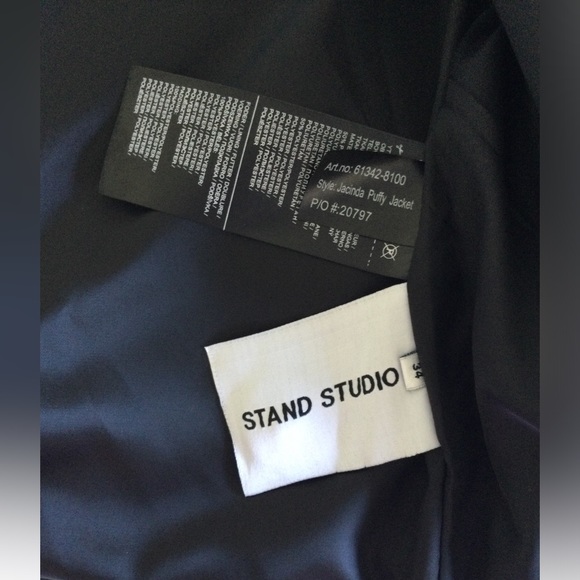 STAND STUDIO Black Puffy Jacinda Puffer Quilted Jacket Size 34 $430 - Picture 14 of 16